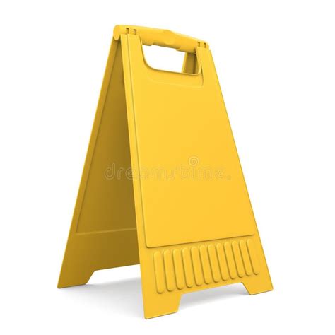 Yellow Sign Board Stand 3d Stock Illustration Illustration Of Blank