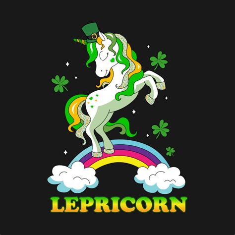 Lepricorn St Patricks Day Girls Unicorn Shamrock Irish T Shirt