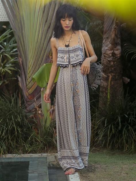 Bohemian Resort Jumpsuit Bohemian Jumpsuits First Date Outfits