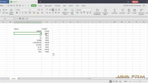 Wps Office Spreadsheet Tutorial Isodd Function Wps Office 2019