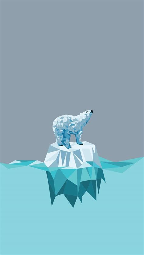 Download Cool Simple Polar Bear On Ice Wallpaper