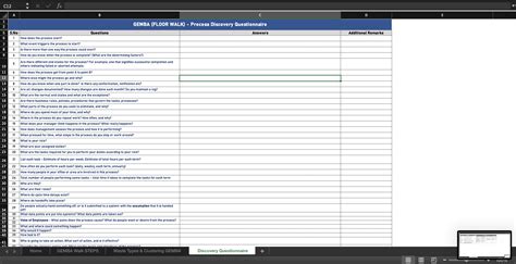 Process Walk Interview Sheet Aka Gemba Walk Interview Sheet My Xxx