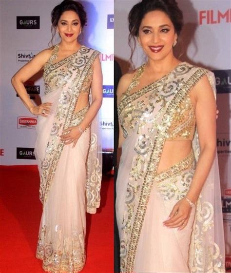 Bollywood Style Madhuri Dixit White Color Net Saree In Usauk And Canada