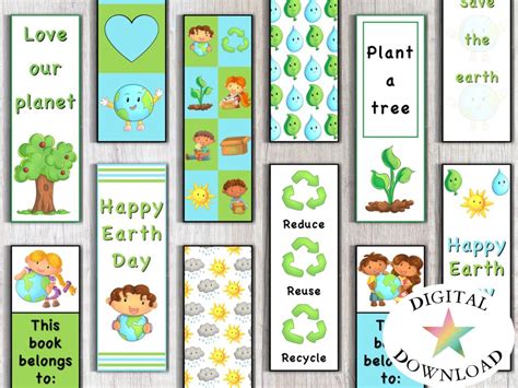 Earth Day Bookmarks Printable Free Printable Templates