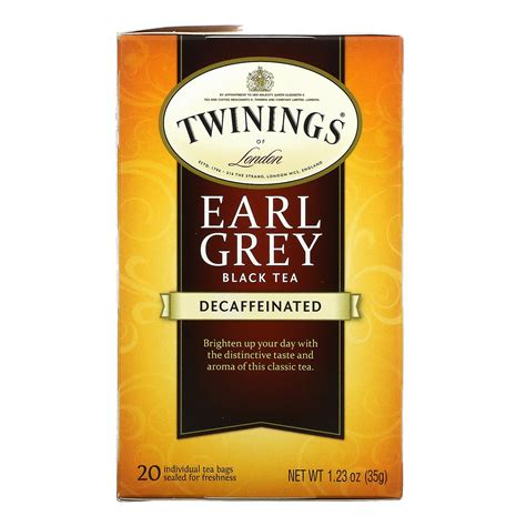 Twinings Earl Grey Black Tea Descafeinado 20 Saquinhos De Chá 35 G 123 Oz