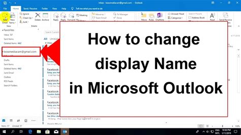 How To Change Display Account Name In Ms Outlook 2019 Youtube