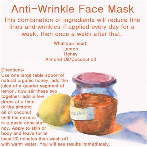 It will cleanse and rejuvenate. DIYideas Magazine: Anti-Wrinkle Face Mask