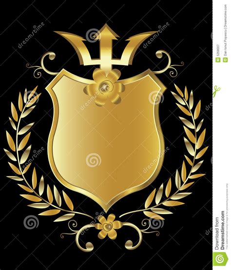 Golden Leaf Crest Cartoon Vector CartoonDealer Com 32634855