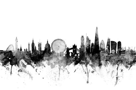 London Uk Skyline Black Inrichten Met Canvasprints Photowall