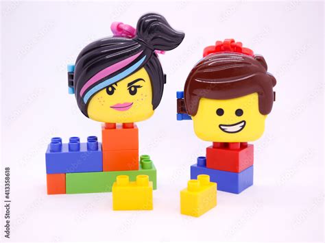 The Lego Movie Characters Blocks Emmet Brickowski And Lucy Wyldstyle Isolated White Mcdonal