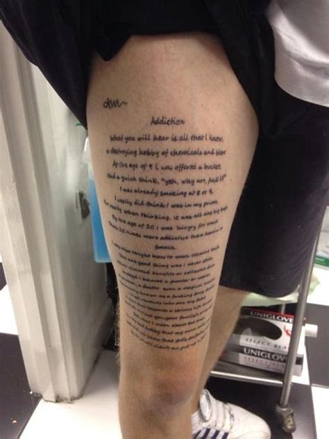 Thigh Tattoos For Guys Amazing Thigh Text Tattoo For Men Tattoos