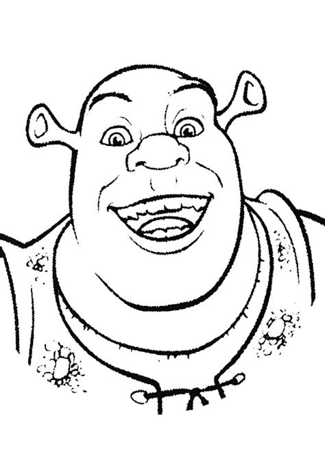 Shrek Is Smiling Coloring Page Color Luna
