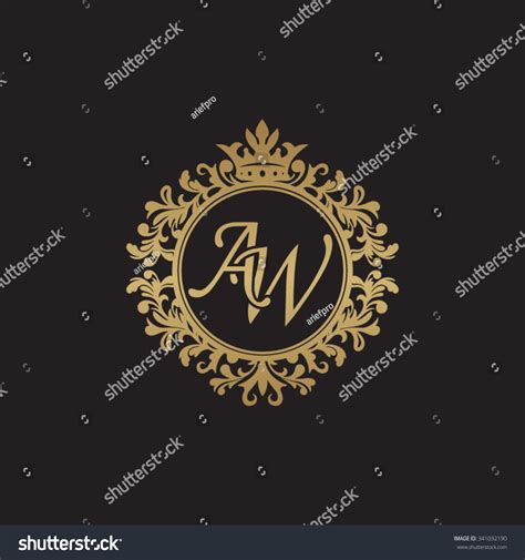 Aw Initial Luxury Ornament Monogram Logo Stock Vector Royalty Free