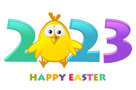 Happy Easter 2023 Postcard Cute Chick With Inscription 17222239 Png
