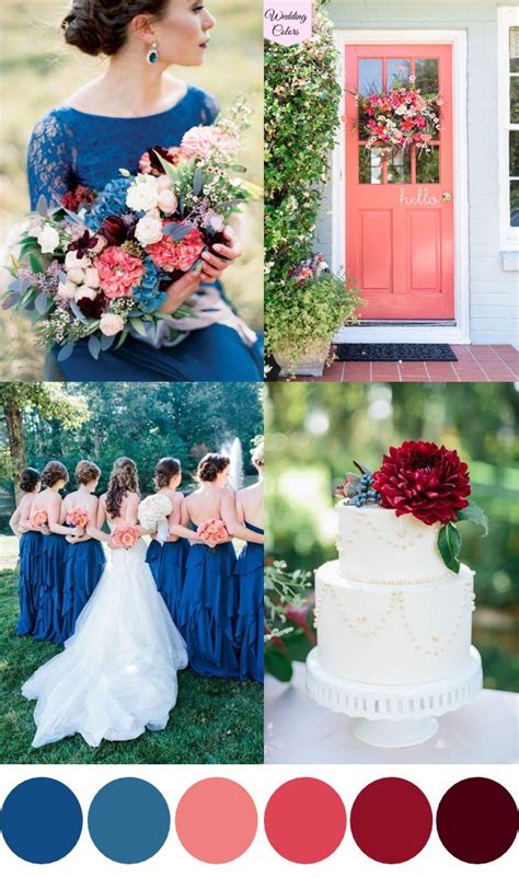 A Royal Blue Coral And Cranberry Wedding Palette Wedding