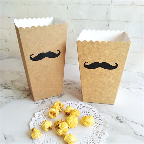 2021 Kraft Paper Popcorn Bag Gitter Sticker Popcorn Box Candy Snack