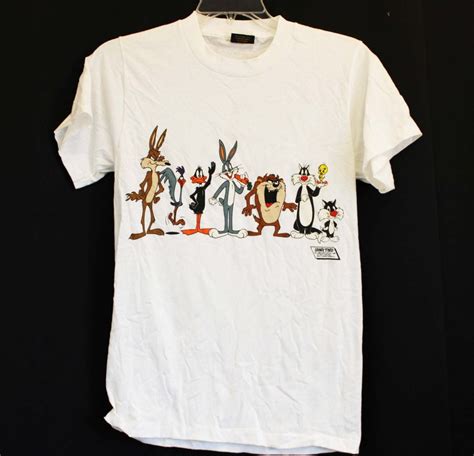 looney tunes t shirt original vintage line up characters etsy shirts mens tshirts print