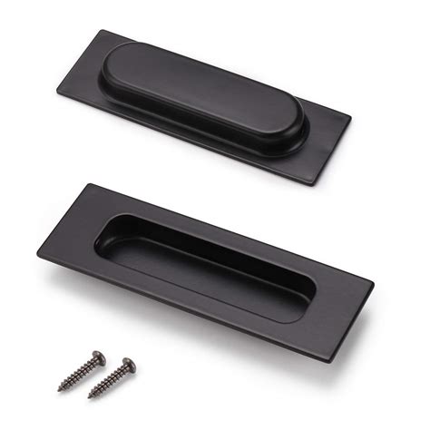 Buy 2 Pack Probrico Black Sliding Door Pulls Rectangular Flush Finger