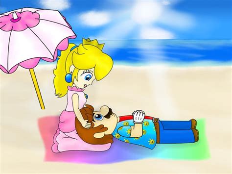 Peach And Mario On Vacation Together By