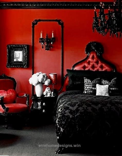 Red Walls With Black Accents Red And Black Bedroom Erre Designs