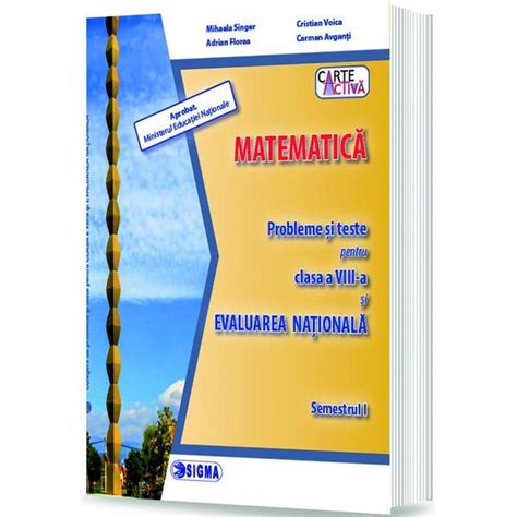 Evaluare Nationala Matematica Clasa 8 Sem1 Probleme Si Teste