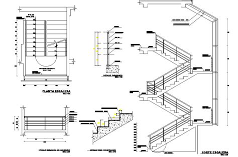 Detail Of Stair Detail Dwg File Cadbull