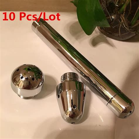 Pcs Lot Heads Aluminum Enema Shower Vaginal Anal Cleaner Colonic Douche System Cleaner