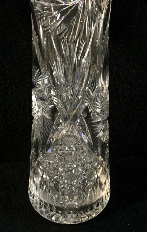 Lot Tall Brilliant Cut Crystal Vase