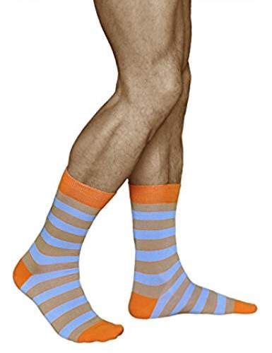 Chaussettes Rayures Multicolores Pour Homme Coton PeignÉ Naturelle