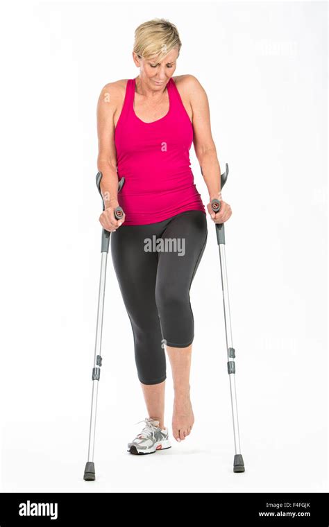 Old Woman Crutches Hi Res Stock Photography And Images Alamy