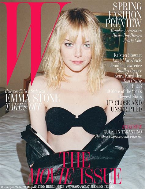 Emma Stone Shows Off Her Natural Beauty As She Poses In Strapless Bra