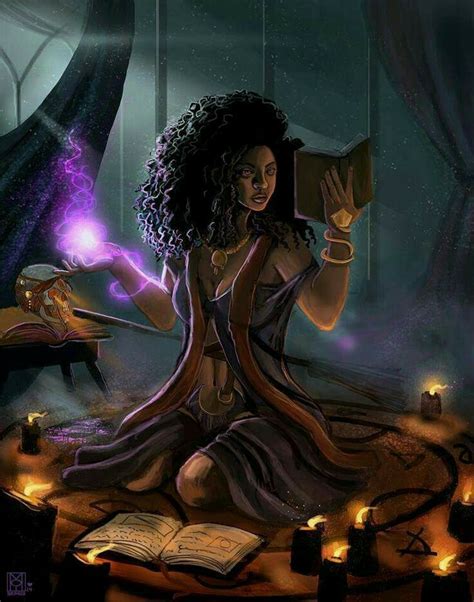 Black women art african art african american artwork. Witch performing a ritual. Urban fantasy character ...