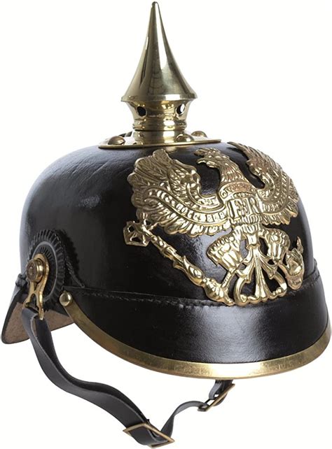 Repro German Prussian Ww1 Spiked Pickelhaube Leather Helmet