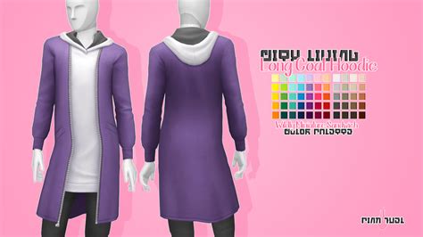 Sims 4 Custom Content Finds Pink Fuel City Living Long Coat Hoodie
