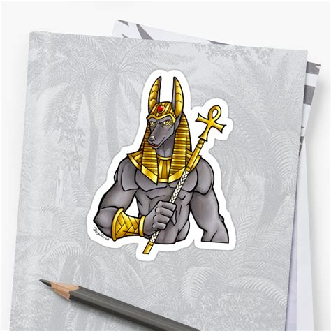 Anubis Egyptian God Stickers By Cybercat Redbubble