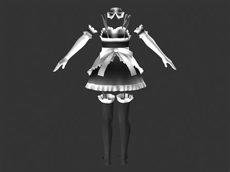 Anime Maid Dress Outfits 3d Model 3ds Maxcollada Files Free Download
