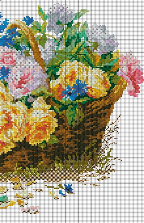 Free Cross Stitch Pattern Roses And Cornflowers Diy 100 Ideas