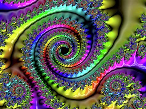 Fractal Rainbow Swirls Digital Art By Elisabeth Lucas