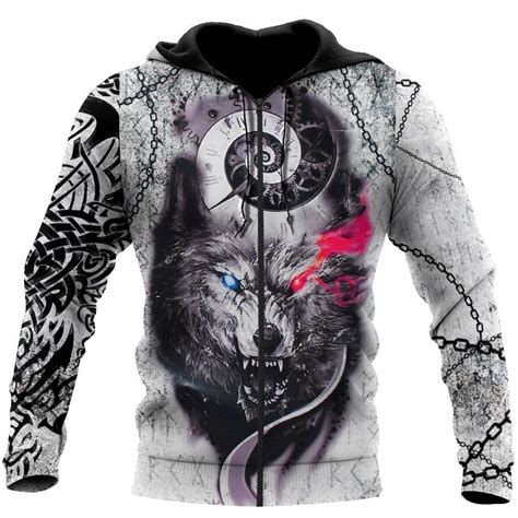Gray Wolf Tattoo 3d Over Printed Hoodie For Men And Women Ml Paniusa Shop