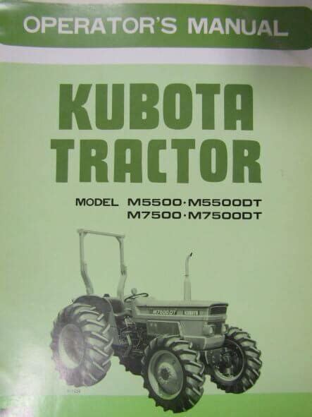 Kubota M5500 M5500dt M7500 M7500dt Tractor Operators Manual Used