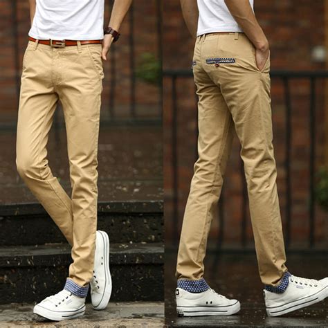 Brown Khaki Pants Men Pi Pants