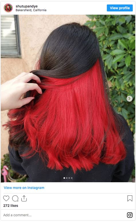 Two Tone Red And Black Hair Color Ideas