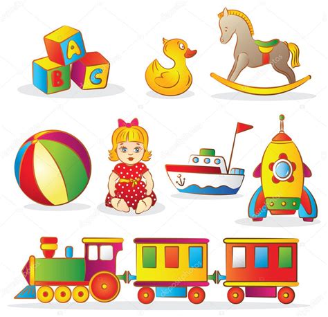 Set Of Colorful Childrens Toys — Stock Vector © Igorij 5941452