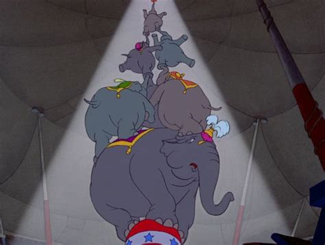 Dumbo The Circus Director Makes Dumbo The Top Of An Elephant Pyramid