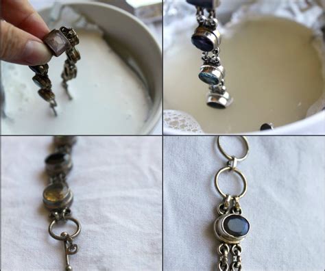 Combine hot water, ammonia and dish washing detergent in bowl. A Feast for the Eyes: Homemade Jewelry Cleaner