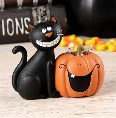 Blossom Bucket Black Cat With Jack O Lantern Pumpkin