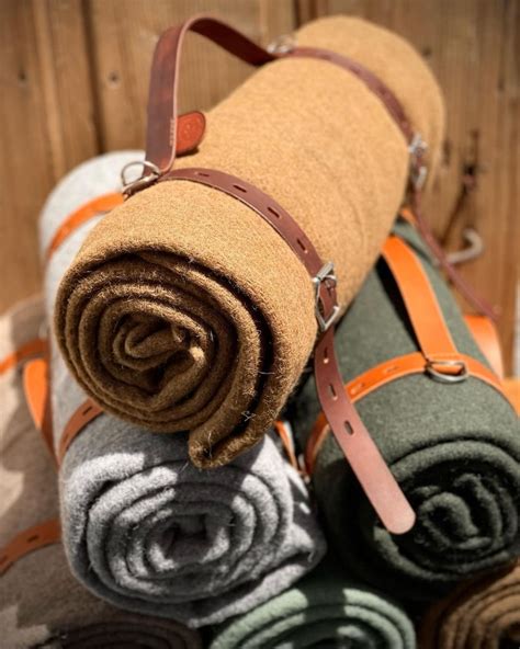 Bushcraft Wool Blanket Sleeping Bag Handmade Leather Strap Etsy
