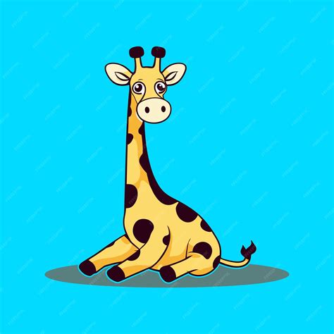 Premium Vector Vector Cute Baby Giraffe Sitting Cartoon Vector Icon