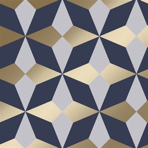 Nova Geometric Wallpaper Navy Gold Wallpaper From I Love