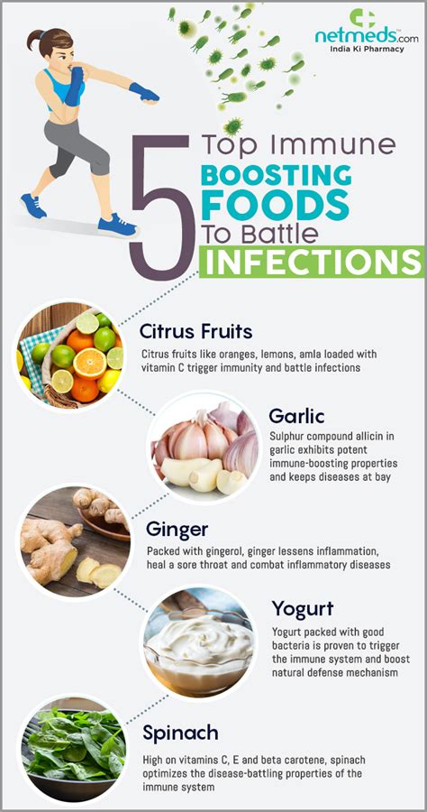 5 Splendid Immune Boosting Foods That Bolster Your Resistance Infographic